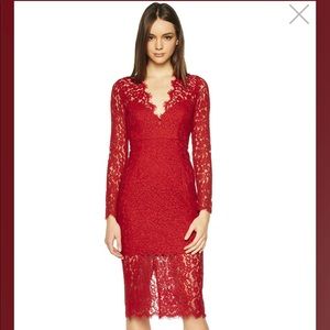Bardot Midnight Lace Dress Famous Red